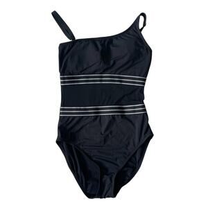 Bleu Rod Beattie OFF THE GRID ONE SHOULDER ONE PIECE SWIMSUIT Black Size 8